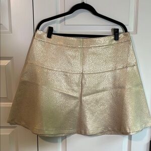 NY&Co A-Line Flare Metallic Skirt, Champagne Gold